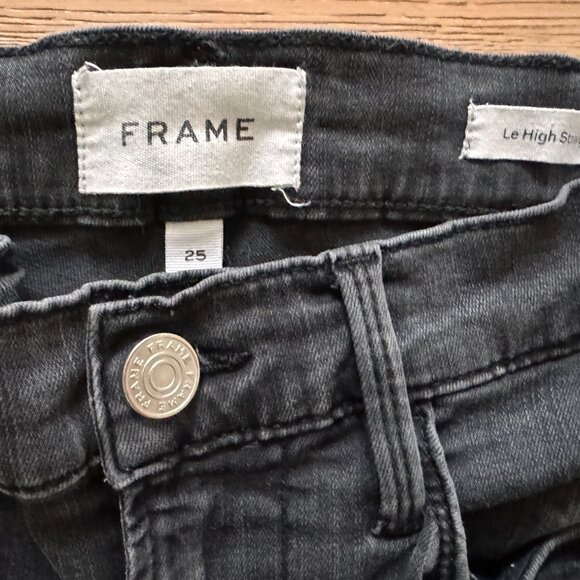 Frame Le High Straight Jeans, washed black, size 25, LIKE NEW - Picture 4 of 4